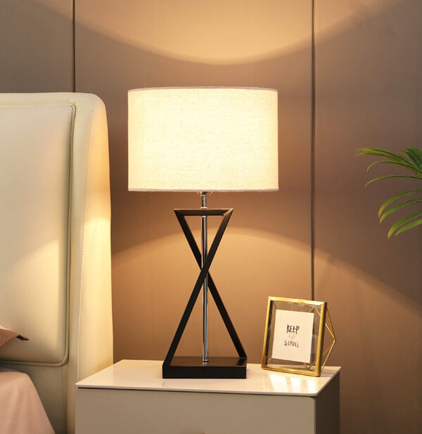 Modern Classic Fabric Shade Metal Table Lamp - Image 2