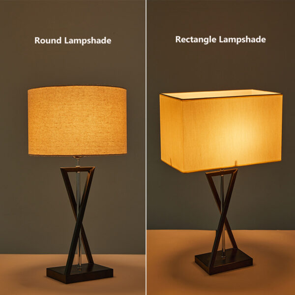 Modern Classic Fabric Shade Metal Table Lamp - Image 5