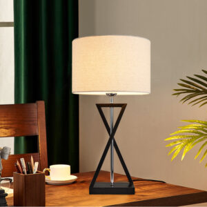 Modern Classic Fabric Shade Metal Table Lamp