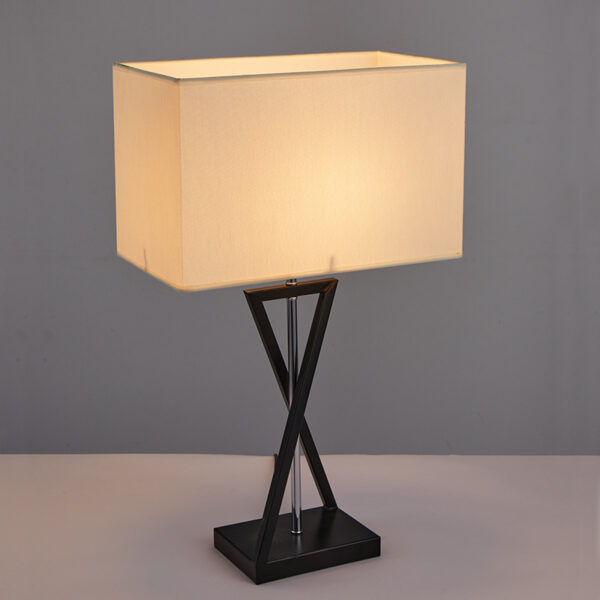 Modern Classic Fabric Shade Metal Table Lamp - Image 3