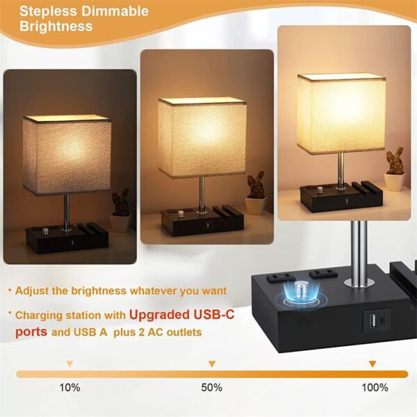 Bedside Desk Lamp with Charging Ports & Phone Stands - Image 6