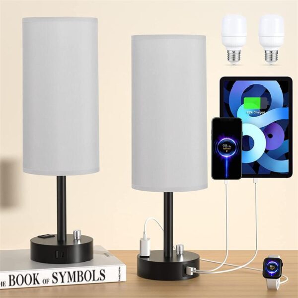Nighstand Table Light with Charging Port and Socket - Image 4