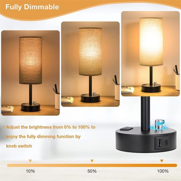 Nighstand Table Light with Charging Port and Socket - Image 2