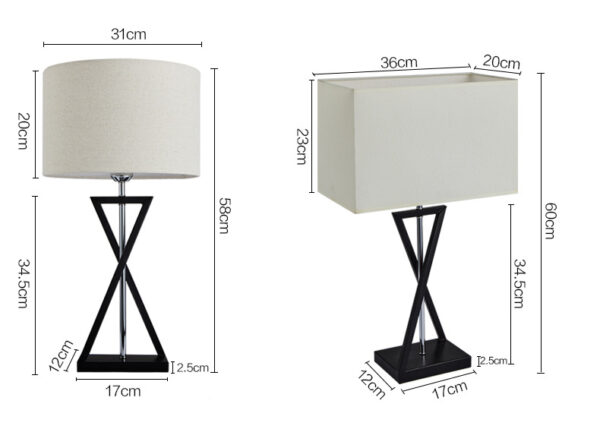 Modern Classic Fabric Shade Metal Table Lamp - Image 8