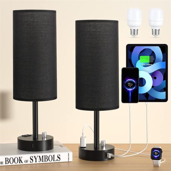 Nighstand Table Light with Charging Port and Socket - Image 8