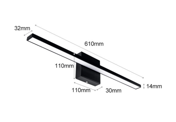 Square Base US Standard LED Vanity Light - Image 6