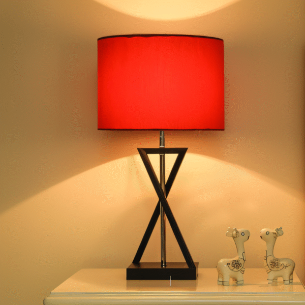 Modern Classic Fabric Shade Metal Table Lamp - Image 7
