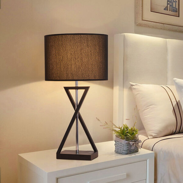 Modern Classic Fabric Shade Metal Table Lamp - Image 6