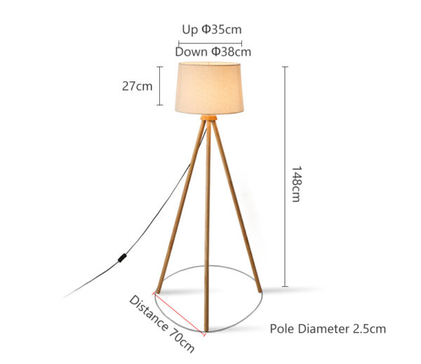 Modern Wood Tripod Standing Floor Lamp - Image 8