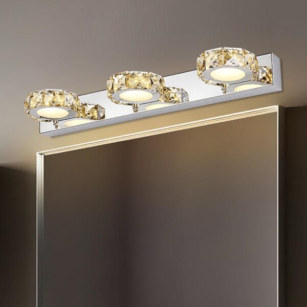 High Quality Luxury Crystal LED Mirror Light Fixture