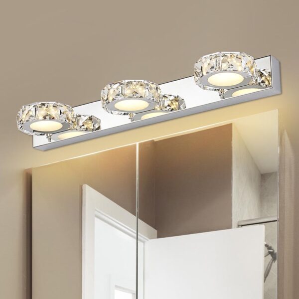 High Quality Luxury Crystal LED Mirror Light Fixture - Image 3