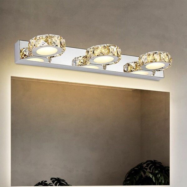 High Quality Luxury Crystal LED Mirror Light Fixture - Image 4