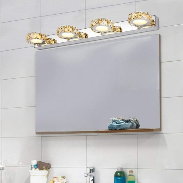 High Quality Luxury Crystal LED Mirror Light Fixture - Image 5