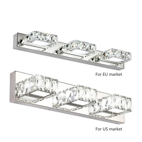 Sparkling Crystal Lampshade LED Mirror Light - Image 8