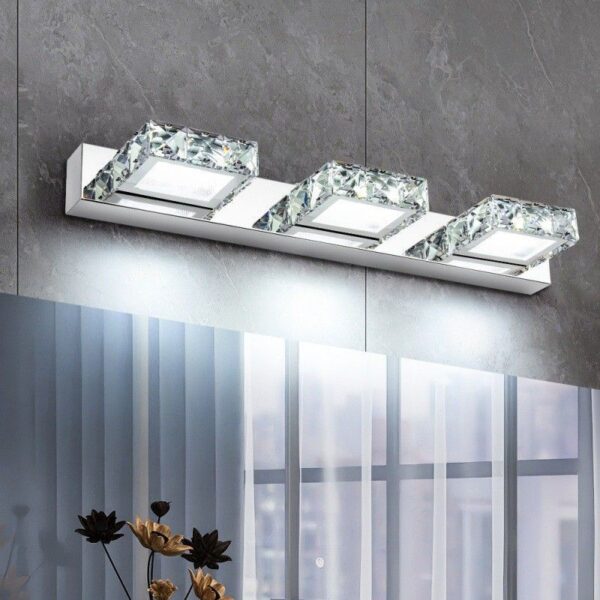 Sparkling Crystal Lampshade LED Mirror Light - Image 4