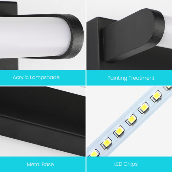 Sleek Design Black Bathroom Light Fixture - Image 6