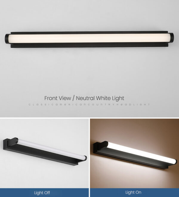 Sleek Design Black Bathroom Light Fixture - Image 7
