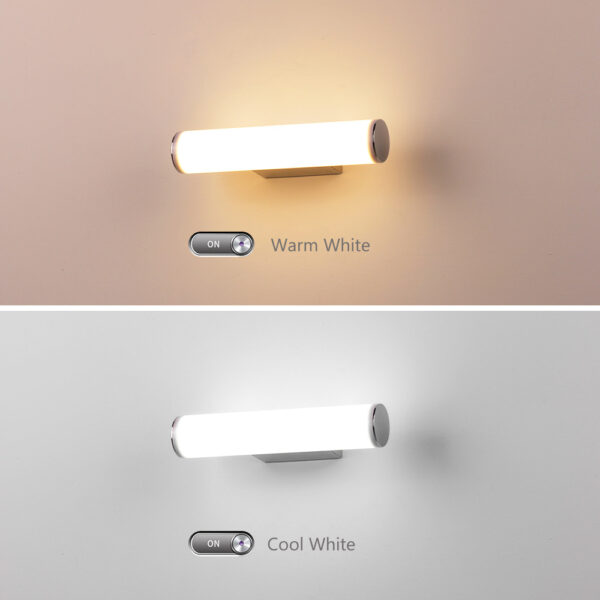 Modern Cylinder Stainless Bright LED Mirror Light - Image 8