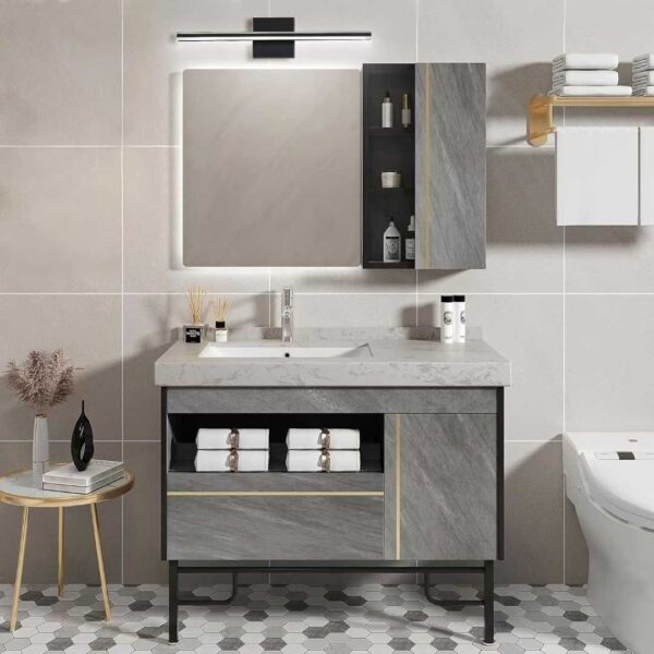 American Style Stainless Chrome Washroom LED Mirror Light - Image 4