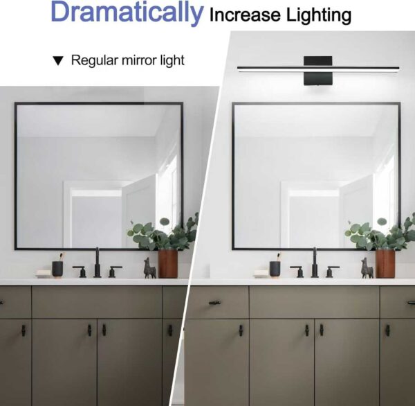 American Style Stainless Chrome Washroom LED Mirror Light - Image 5