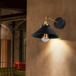 Industrial Vintage Style Black Gold Wall Lamp