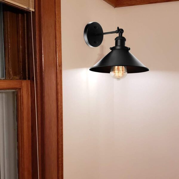 Industrial Vintage Style Black Gold Wall Lamp - Image 3