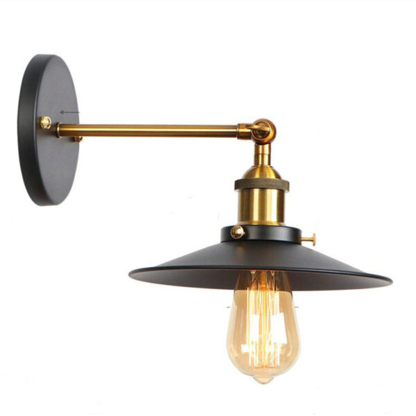 Industrial Vintage Style Black Gold Wall Lamp - Image 6