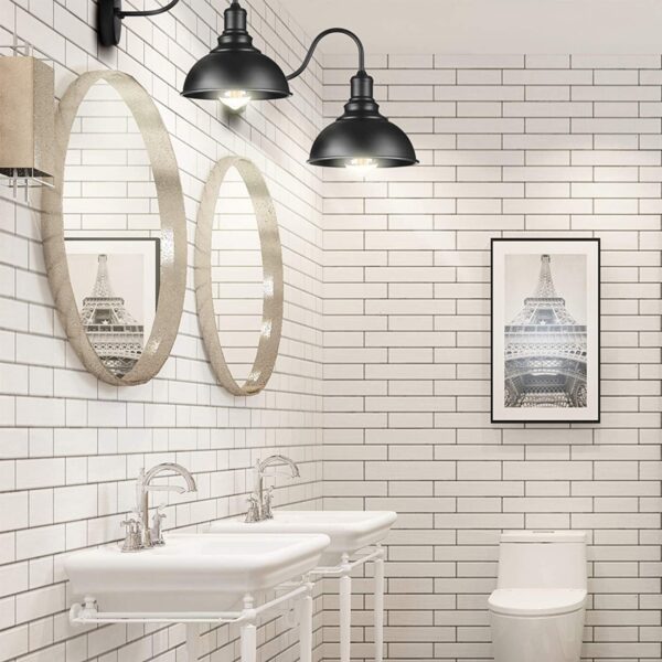 Retre Style Industrial Goose Neck Metal Wall Light - Image 2