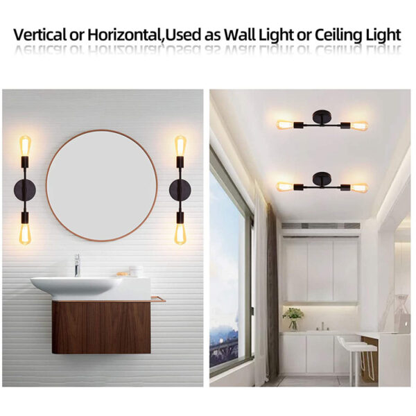 2-Lights Metal Wall Sconce Light Fixture - Image 4
