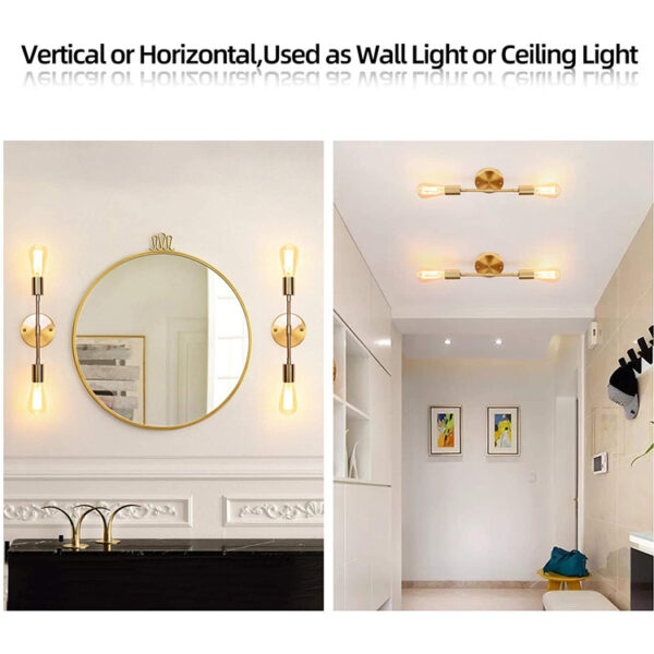 2-Lights Metal Wall Sconce Light Fixture - Image 3