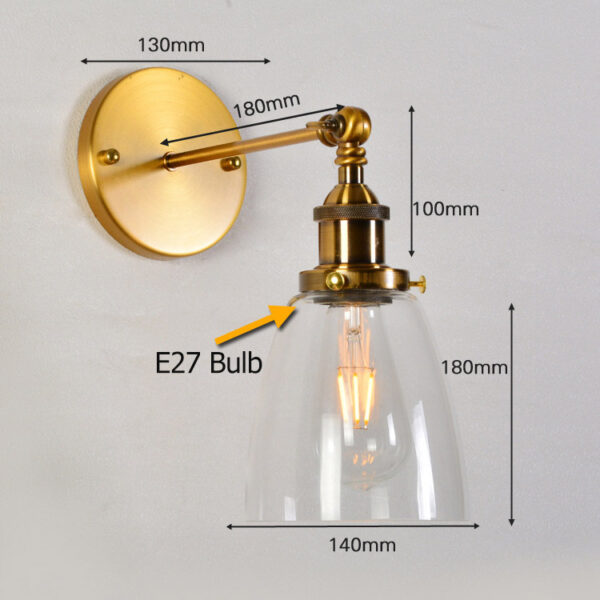 Retro Style Clear Glass Lampshade Wall Lamp - Image 6