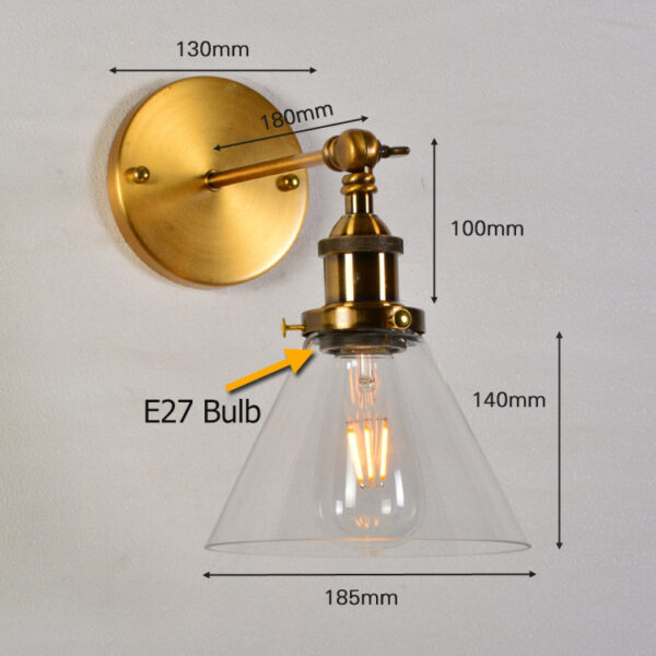 Retro Style Clear Glass Lampshade Wall Lamp - Image 5