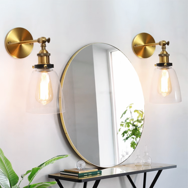Retro Style Clear Glass Lampshade Wall Lamp - Image 3