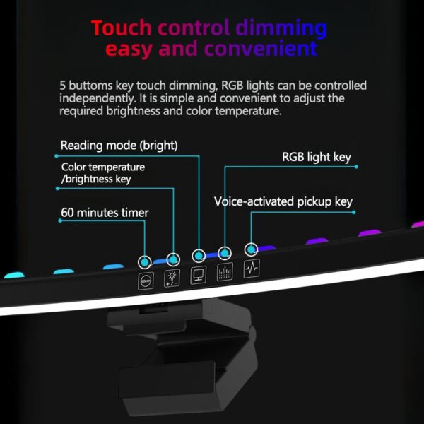 Music Rhythm Desktop Monitor Light Bar for Big Screen - Image 8