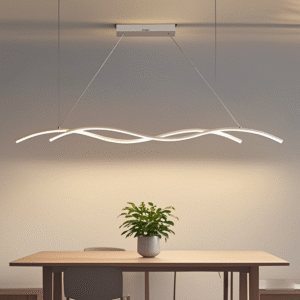 Modern Artwork Wave Shape LED Hanging Light