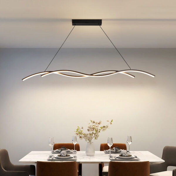 Modern Artwork Wave Shape LED Hanging Light - Image 6