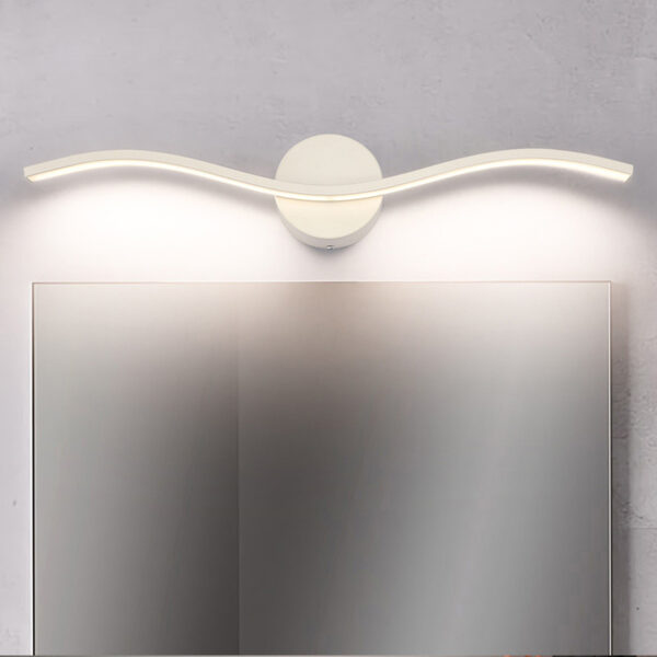 Unique Wave Shape Bathroom Mirror Light Fixture - Image 2