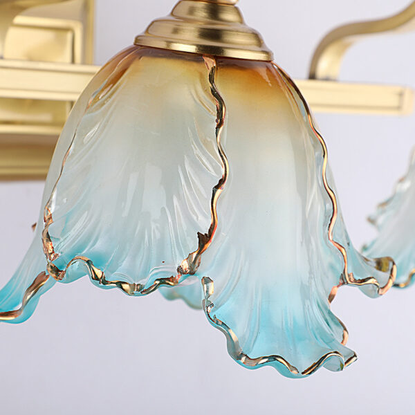 Luxury Copper Flower Shade Bathroom Wall Sconce Light - Image 3