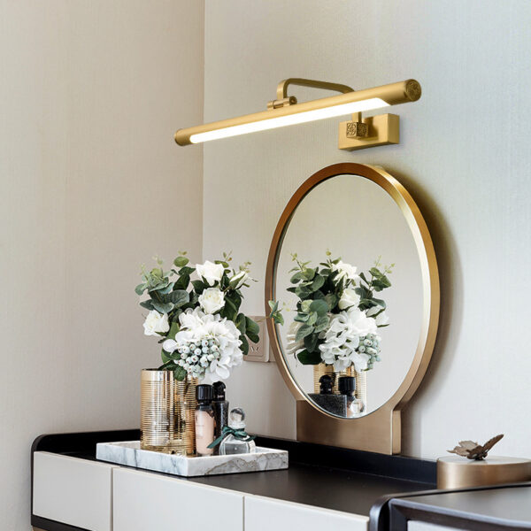 Chinese Retro Style Copper LED Mirror Light - Image 4