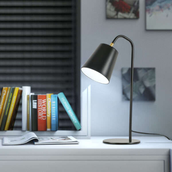 Metal Angle Adjustable Black LED Desk Lamp - Image 5