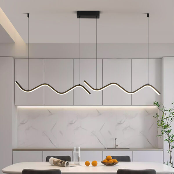 Creative Wave Shape Dinning Room LED Pendant Light - Image 7