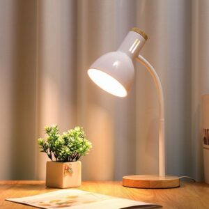 Metal+Wood Flexible Neck Table Light