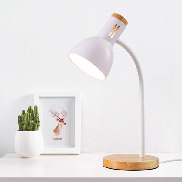 Metal+Wood Flexible Neck Table Light - Image 2