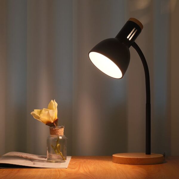 Metal+Wood Flexible Neck Table Light - Image 3