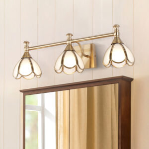 Retro Style Flower Lampshade Bathroom Wall Light Fixture