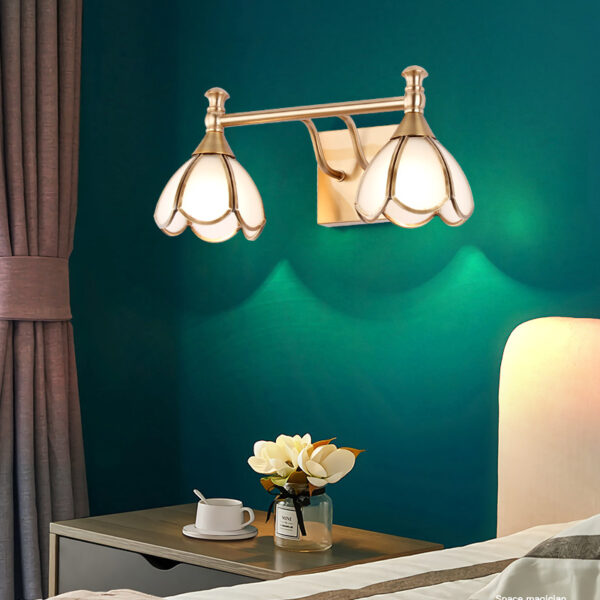 Retro Style Flower Lampshade Bathroom Wall Light Fixture - Image 5