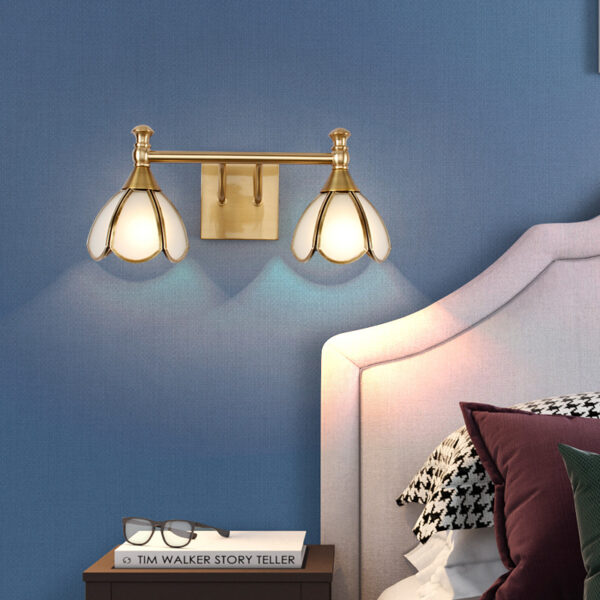 Retro Style Flower Lampshade Bathroom Wall Light Fixture - Image 4