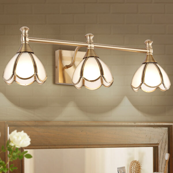 Retro Style Flower Lampshade Bathroom Wall Light Fixture - Image 2