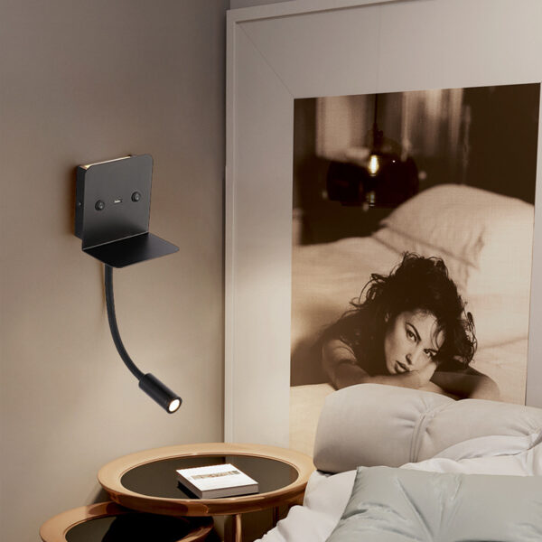 Bedroom Wall Lamps with USB Port and 2 Switches - Image 3