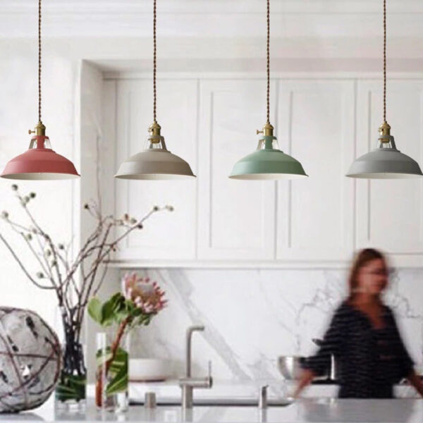Multiple Colors Industrail Metal Pendant Light - Image 3